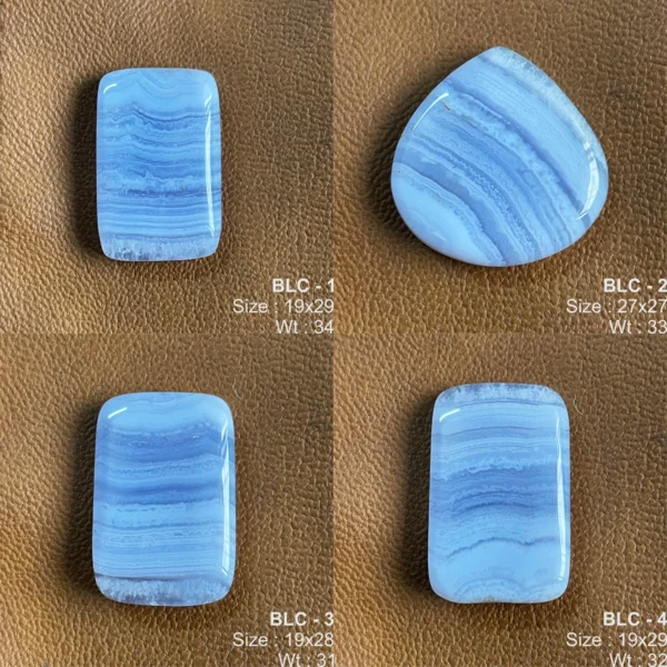Natural Blue Lace Agate Gemstone Cabochon, Natural Blue Lace Agate Cabochon For Jewelry Making DIY, Healing Crystal Jewelry